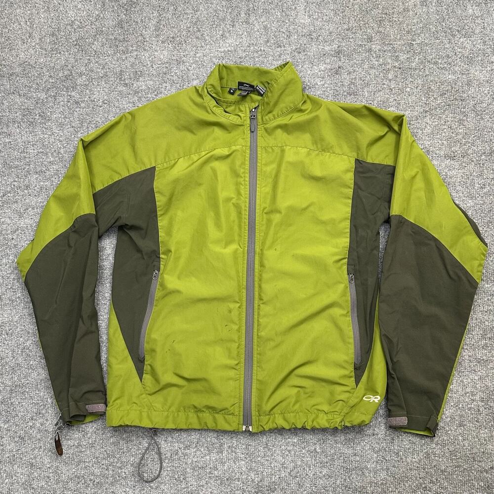 Outdoor Research Jacket Mens Medium Green Windbreaker Outdoors Full Zip
